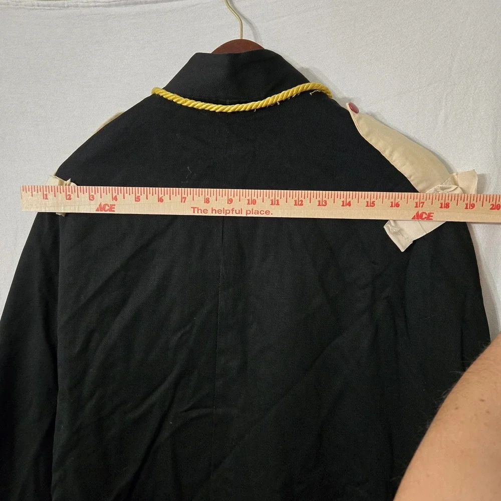 Vtg DeMolay Knights Templar Freemason Black Red‎ Handmade Cape Robe, Gold Rope